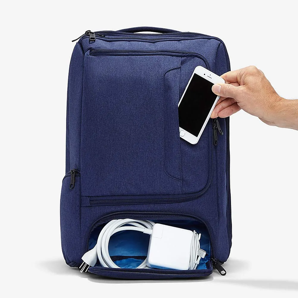 eBags Professional Slim Laptop Backpack for Travel, School & Business - Fits 17 Inch Laptop - Anti-Theft - (Brushed Indigo)