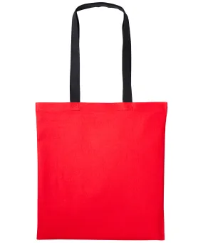 Fire Red/Black - Varsity cotton shopper long handle