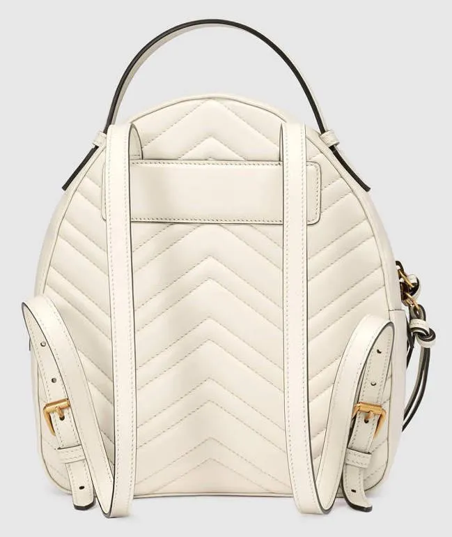 GG Marmont Quilted Leather Backpack, White