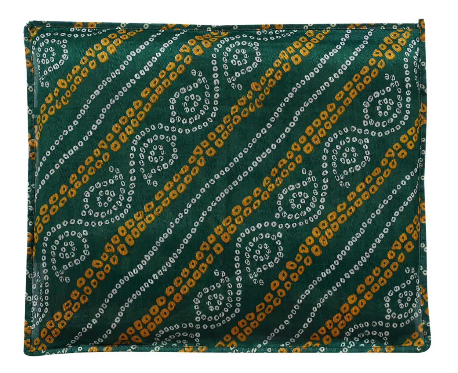 Heart Home Bandhani Print PVC Foldable Single Saree Cover|Clothes Storage For Saree, Lehenga, Suit With Transparent Pack of 6 (Green)