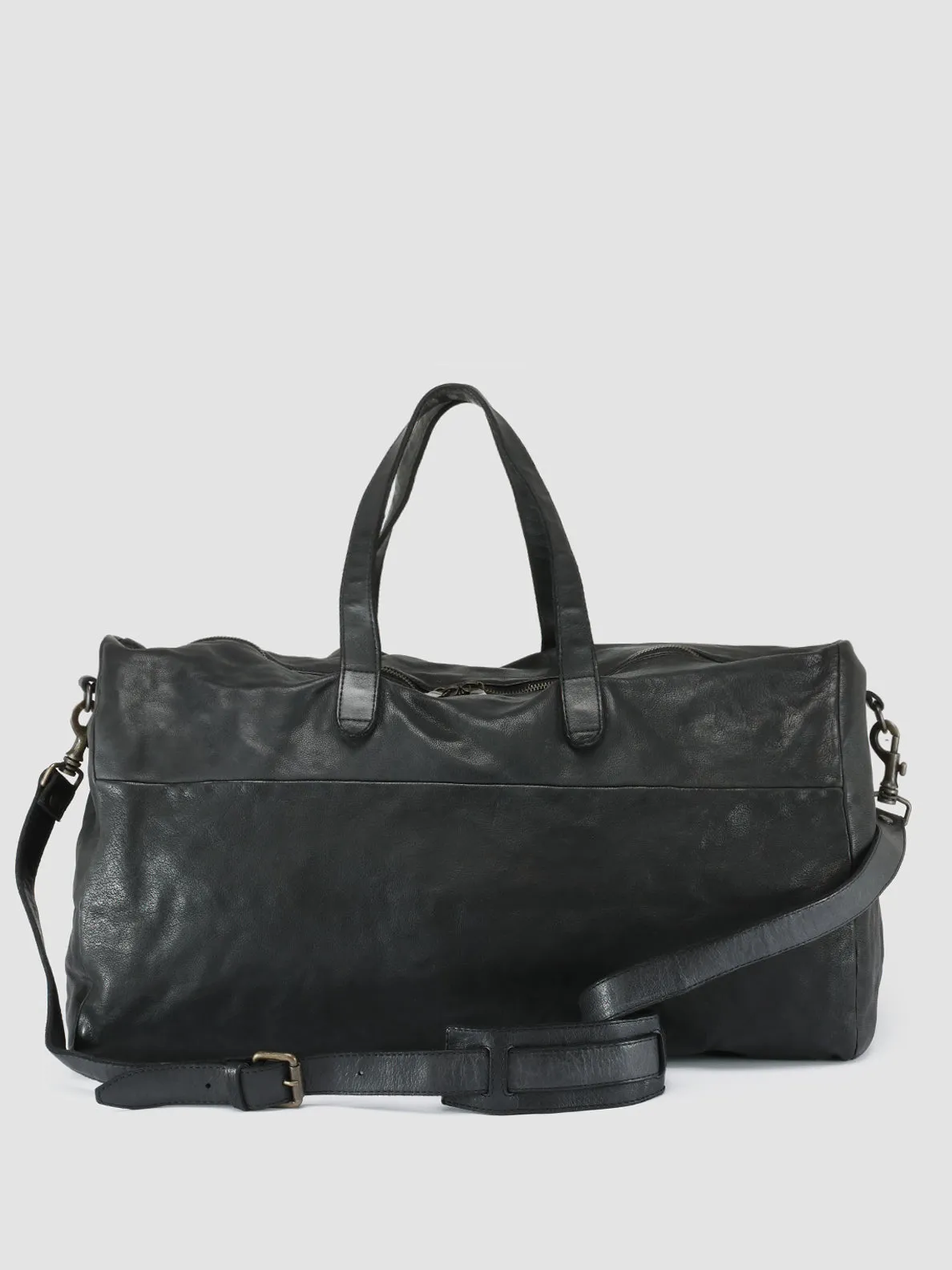 HELMET 043 - Black Leather Weekend Bag