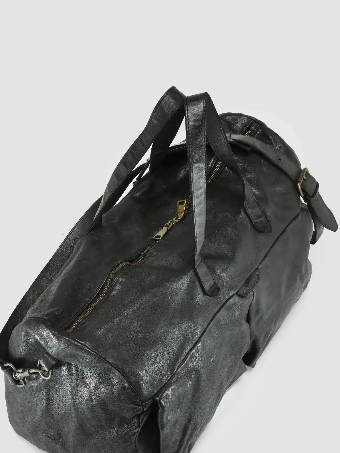 HELMET 043 - Black Leather Weekend Bag