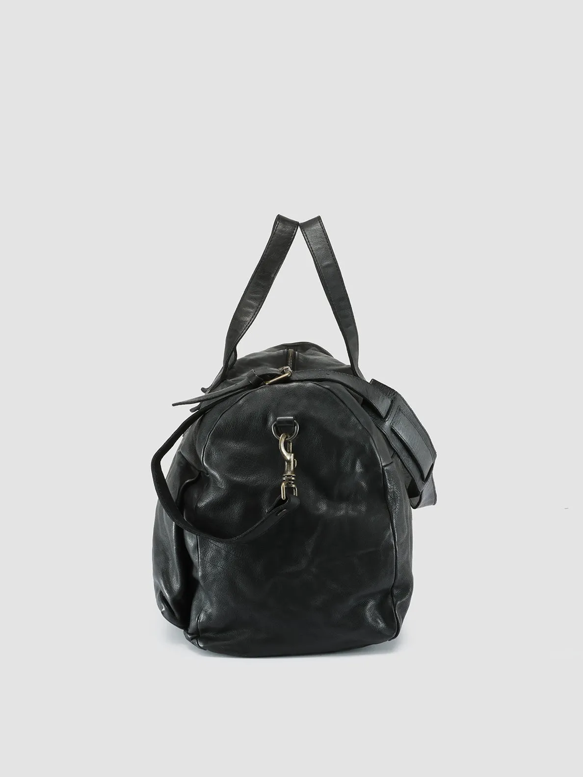HELMET 043 - Black Leather Weekend Bag