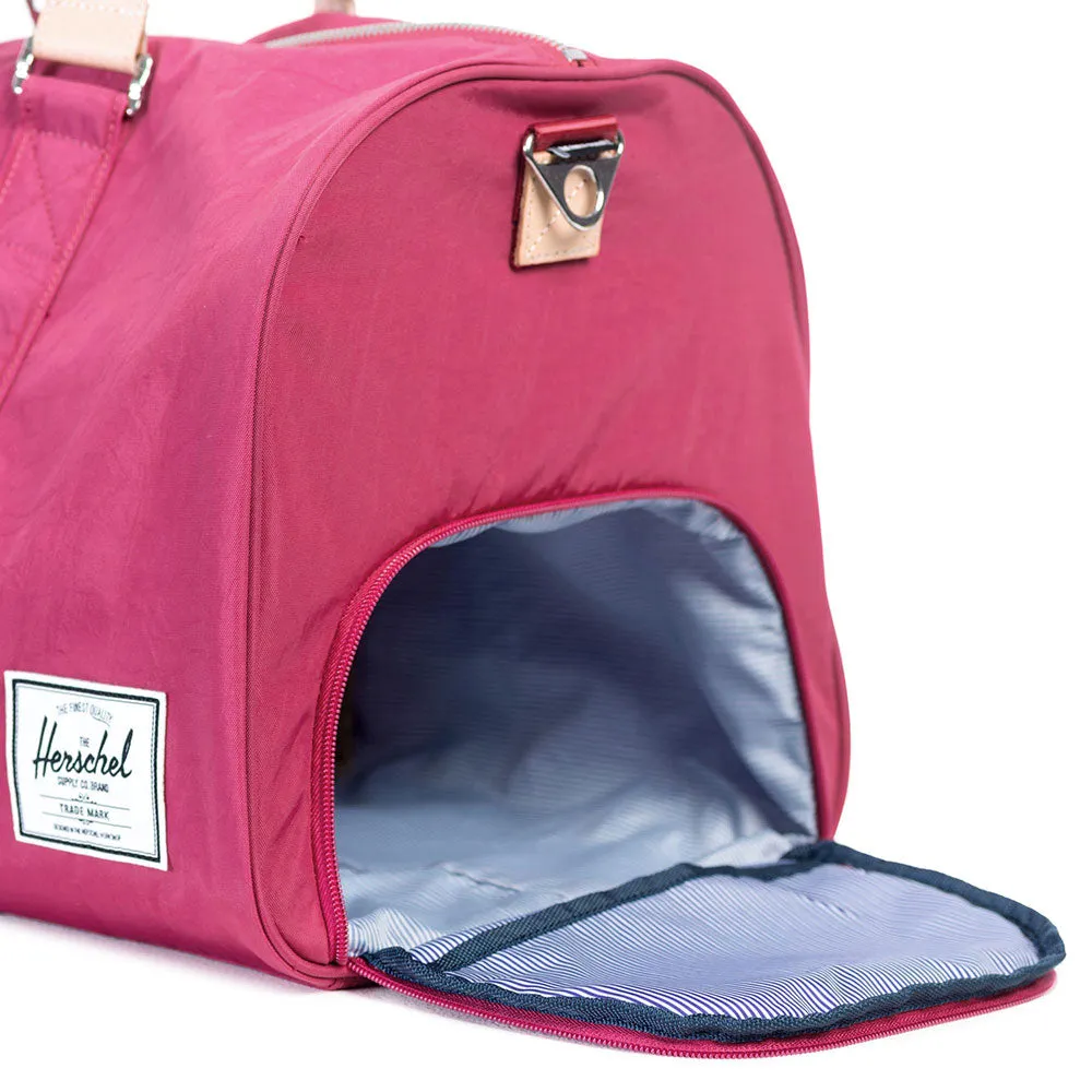 Herschel Novel Duffle Bag, Nylon Windsor Wine/Veggie Tan Leather