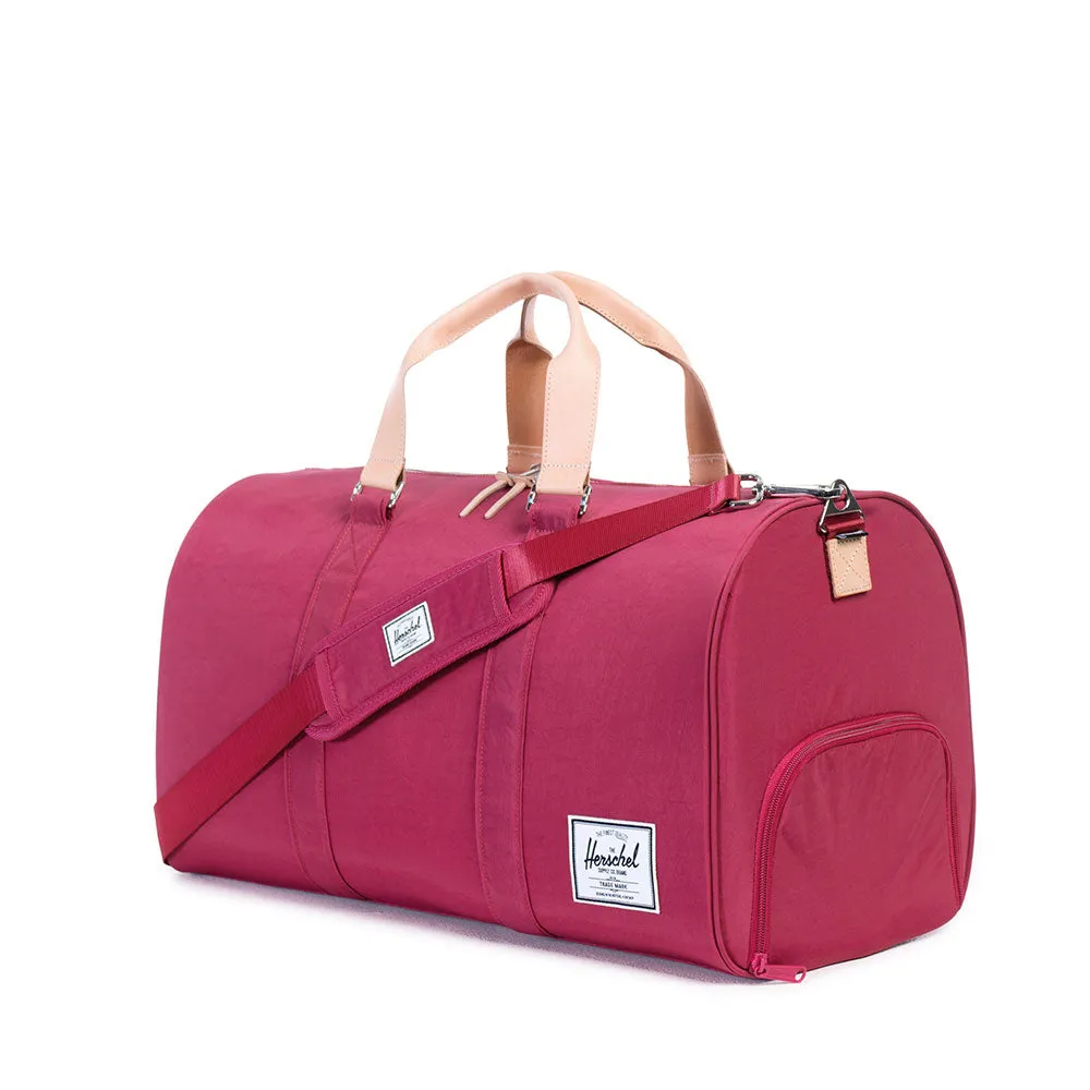 Herschel Novel Duffle Bag, Nylon Windsor Wine/Veggie Tan Leather