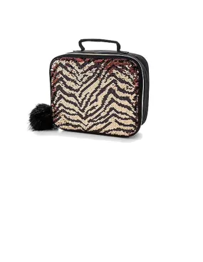 Justice School Lunch Tote Flip Sequin Gold Tiger