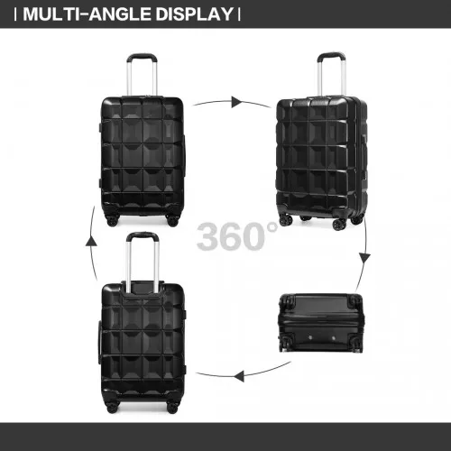 Kono 28 Inch Lightweight Hard Shell ABS Suitcase With TSA Lock - Black - Durable, Secure & Stylish Travel Companion