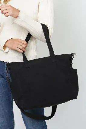 L.I.B. New York In The Moment Black Corduroy Pocket Tote