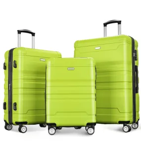 Luggage Sets New Model Expandable Abs Hardshell 3 Pieces Clearance Luggage Hardside Lightweight Durable Suitcase Sets Spinner Wheels Suitcase With Tsa Lock 20''24''28'' (Lime)