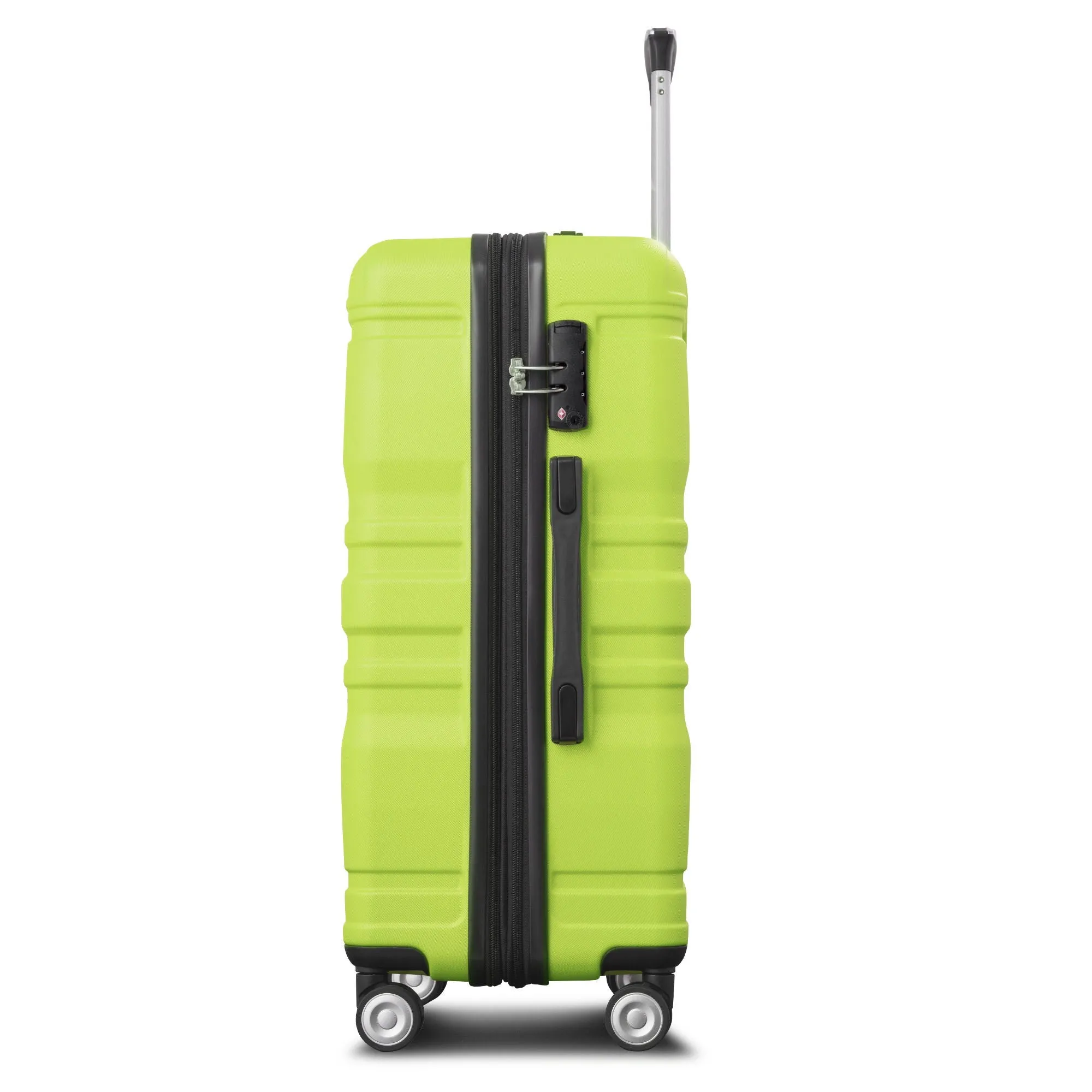 Luggage Sets New Model Expandable Abs Hardshell 3 Pieces Clearance Luggage Hardside Lightweight Durable Suitcase Sets Spinner Wheels Suitcase With Tsa Lock 20''24''28'' (Lime)