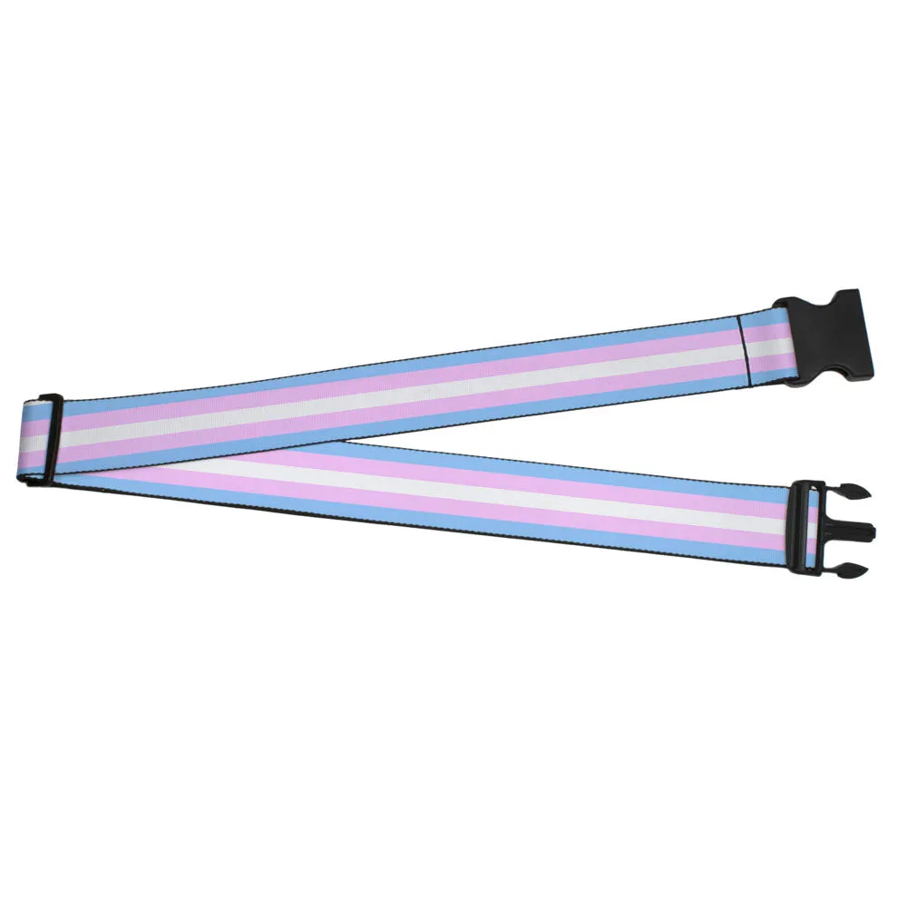 Luggage Strap - 2.0" - Flag Transgender Baby Blue Baby Pink White
