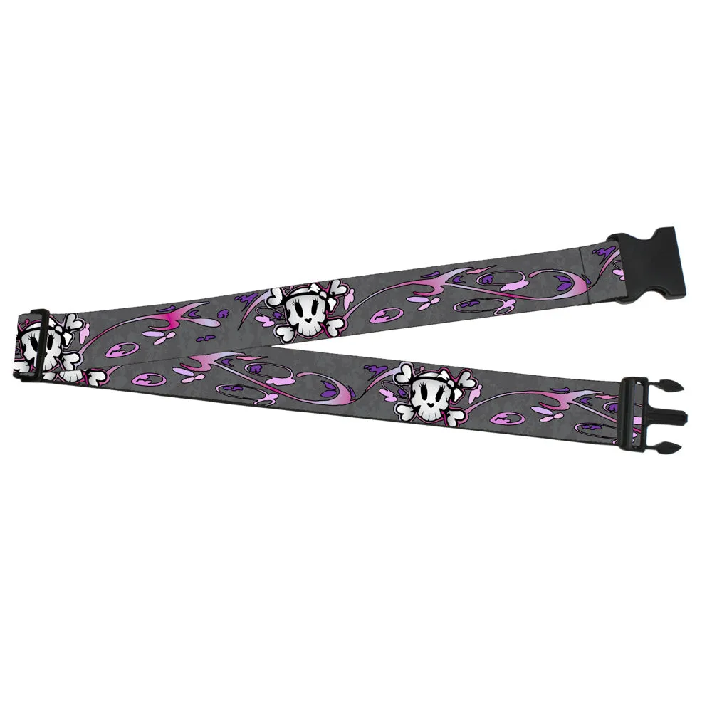 Luggage Strap - 2.0" - Girlie Skull Gray