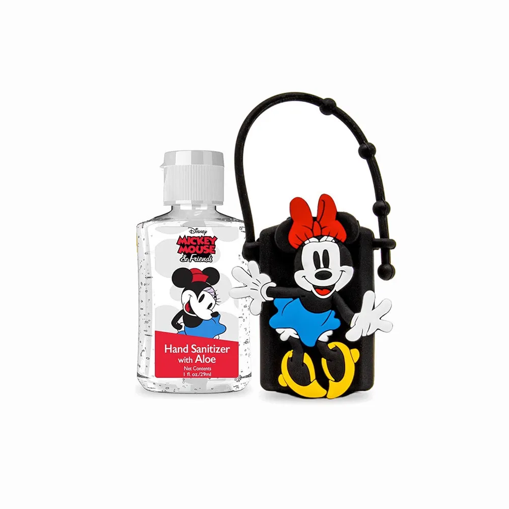Mickey and Minnie Mouse Kids Hand Sanitizer Holder Sets with 1 oz Refillable Hand Sanitizer Bottles 2 Pack or 1 Pack