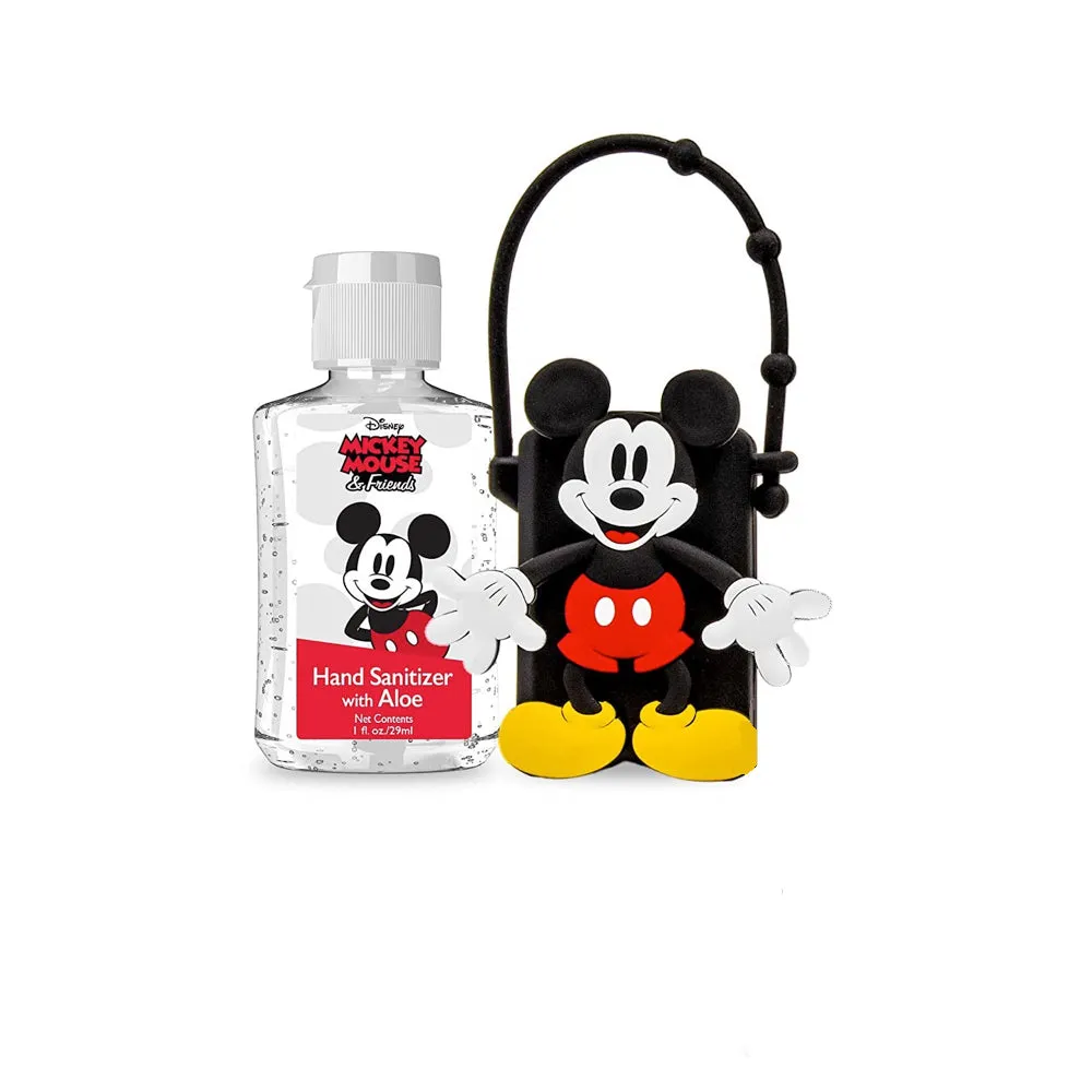 Mickey and Minnie Mouse Kids Hand Sanitizer Holder Sets with 1 oz Refillable Hand Sanitizer Bottles 2 Pack or 1 Pack