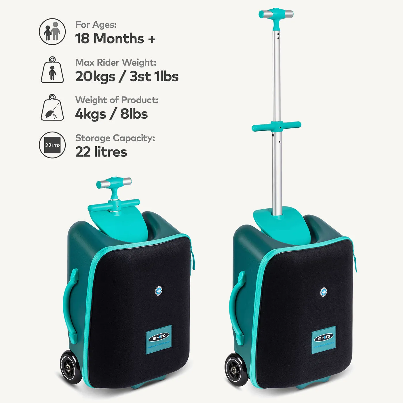 Micro Scooters Trike Suitcase - Teal Green