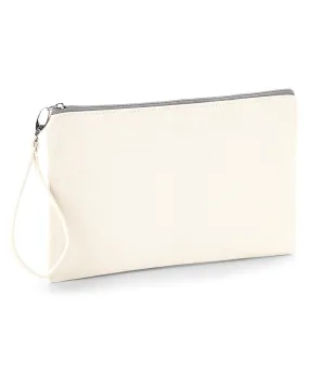 Natural/Light Grey - Canvas wristlet pouch
