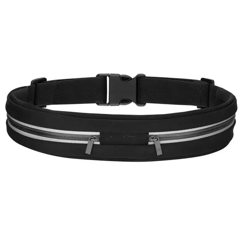 Outdoor Dual Pouch Sweatproof Reflective Slim Waist Pack