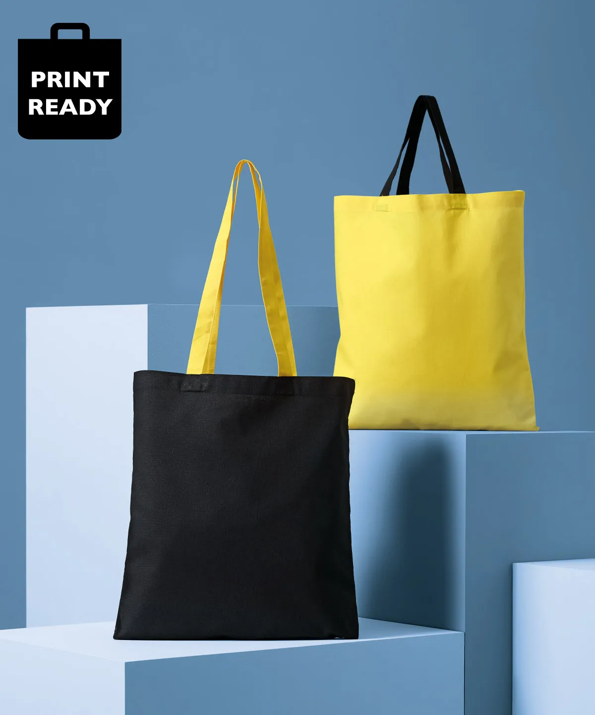 Oxford Navy/White - Varsity cotton shopper short handle