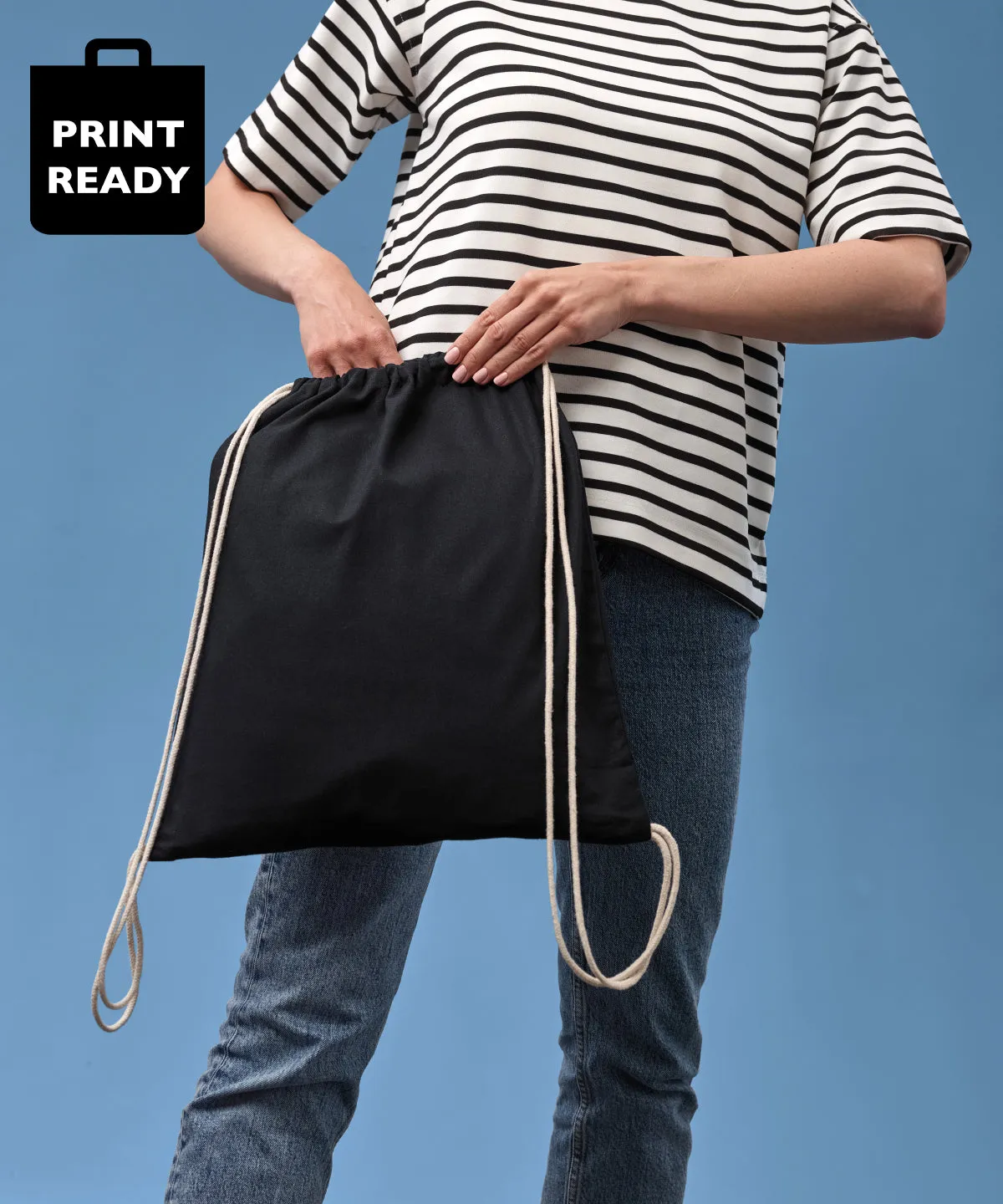 Pastel Grey/Natural - Gymsac with cords