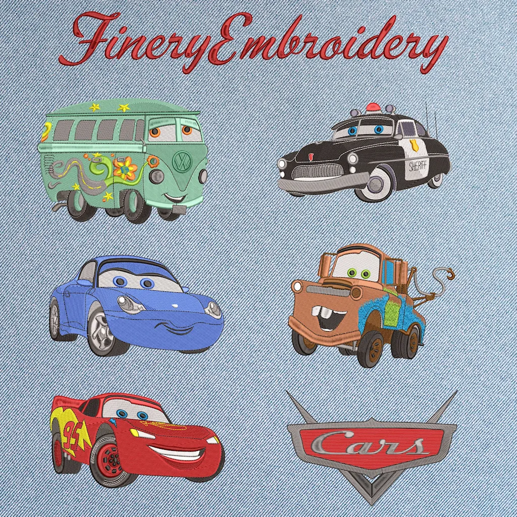 Pixar's Lightning "McQueen" Embroidery Design