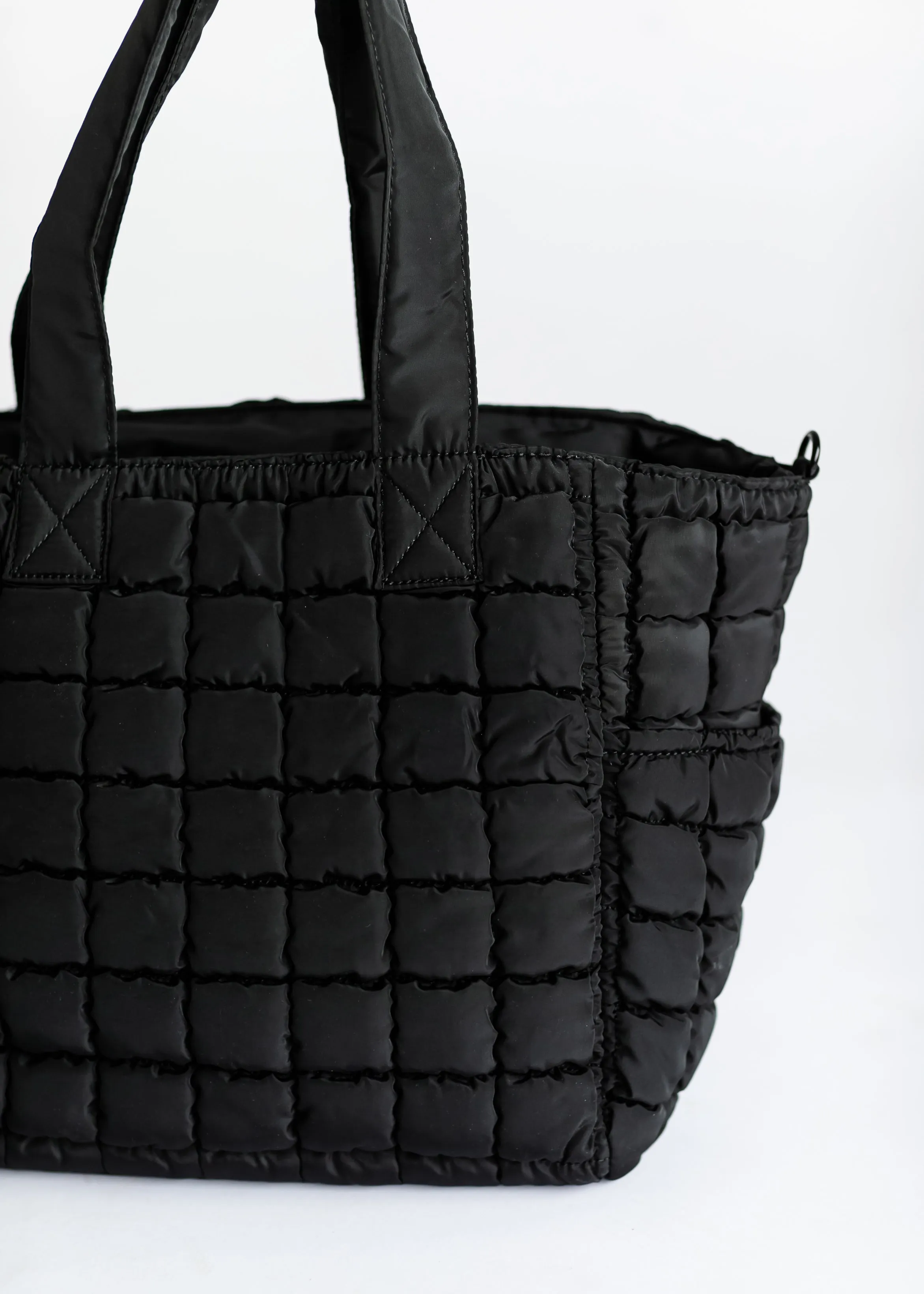 Quilted Nylon Large Tote Bag