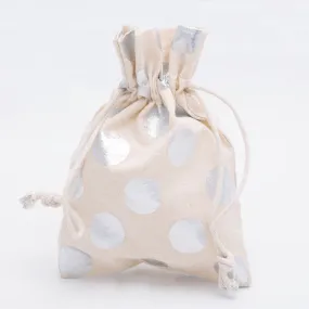 Richland Cotton Bag 5" x 7" with Silver Dots Set of 48