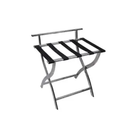 Roomwell Chrome 304 Stainless Steel Elite Folding Luggage Rack and Suitcase Stand, L77 x W70 x H66 cm Silver