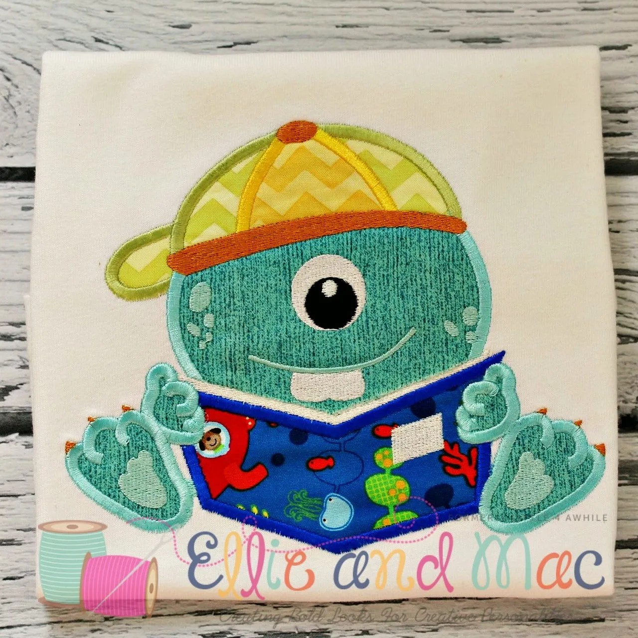 School Monster Applique Design