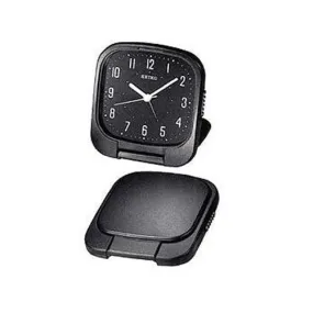 Seiko QXT003KR Black Dial Travel Alarm Clock