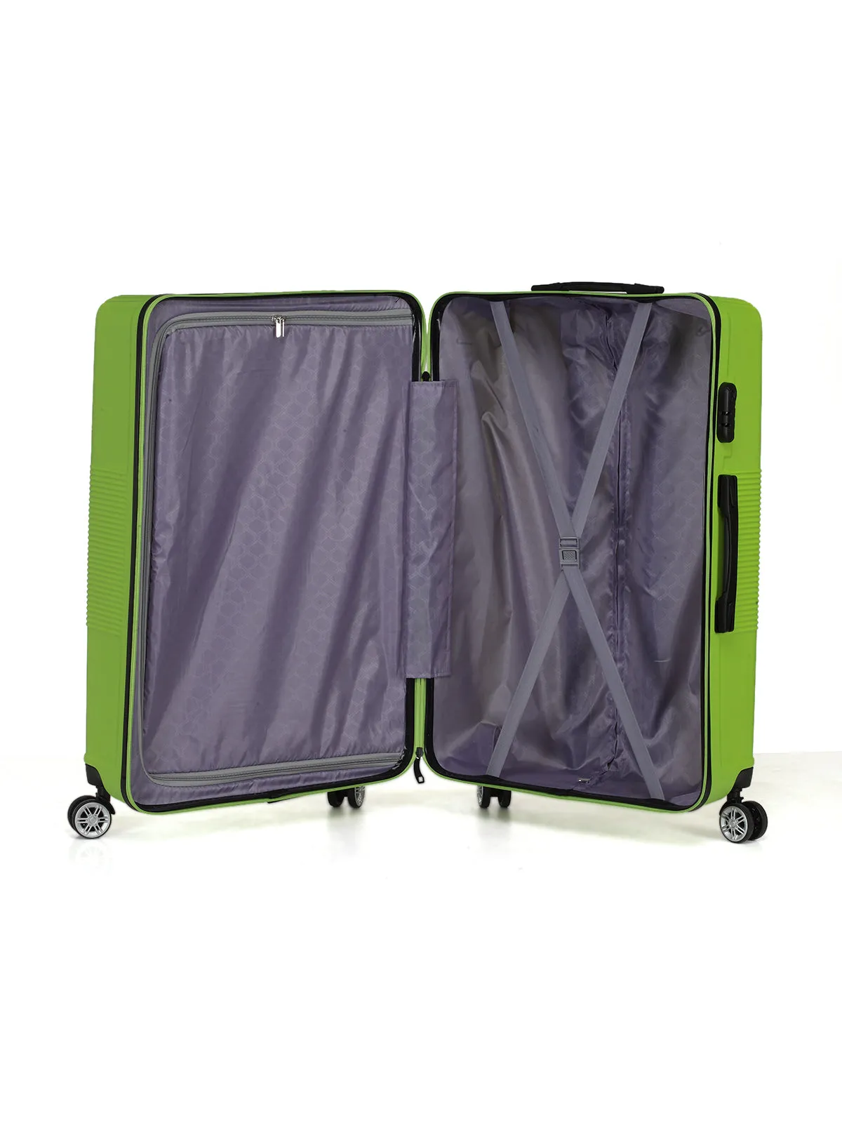 Teakwood Unisex Green Trolley Bag - Medium