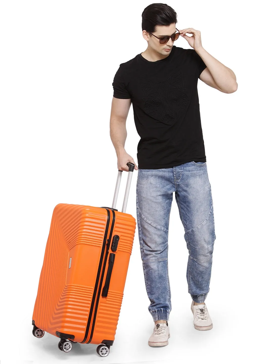 Teakwood Unisex Orange Trolley Bag - Medium