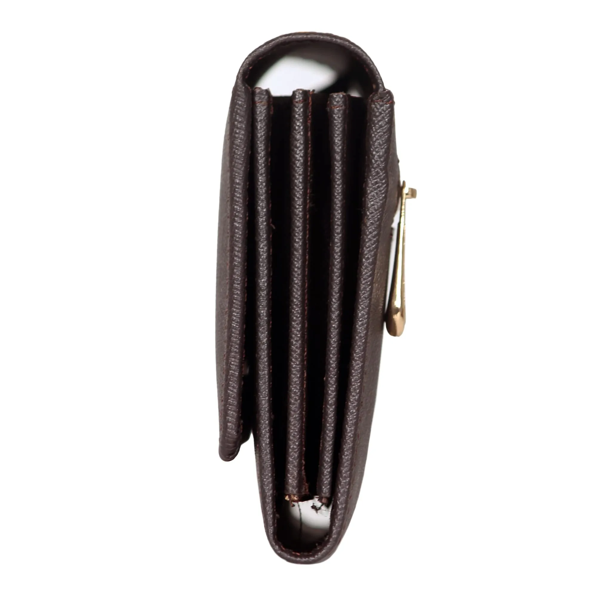 The Clownfish Jenessa Collection Genuine Leather Womens Wallet Clutch Ladies Purse with Multiple Card Slots & ID Card Window (Dark Chocolate Brown)