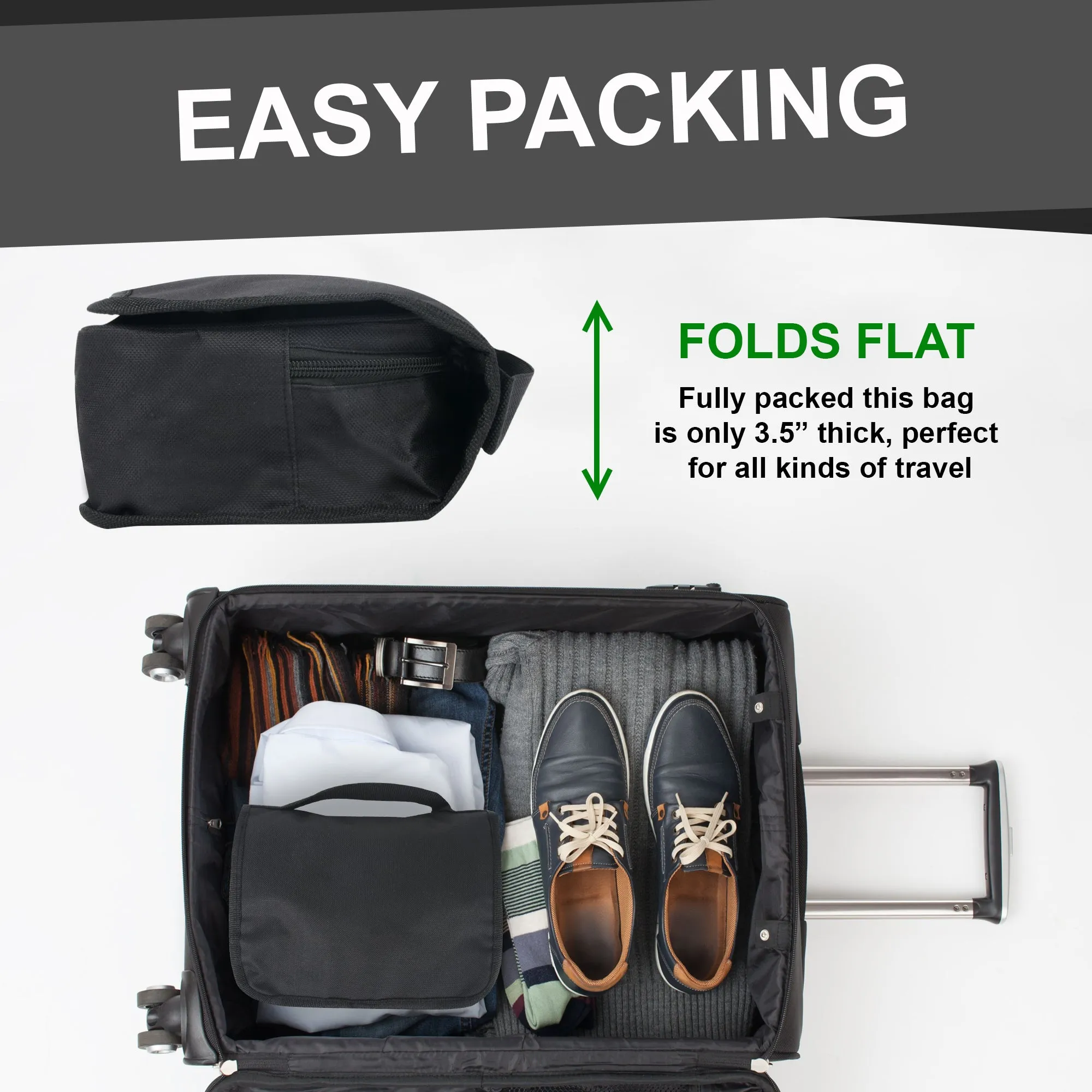 Travel Hanging Toiletry Bag - Black