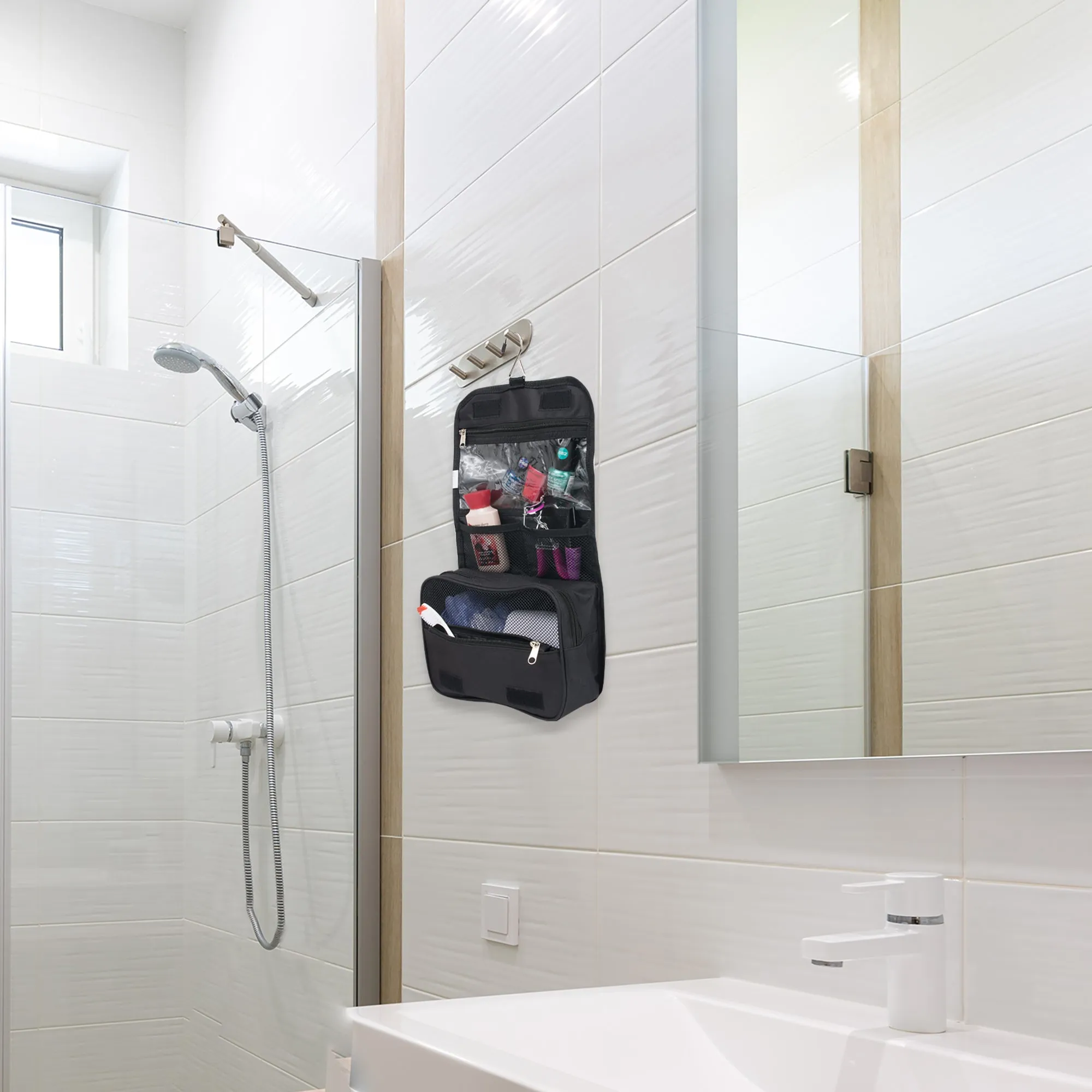 Travel Hanging Toiletry Bag - Black