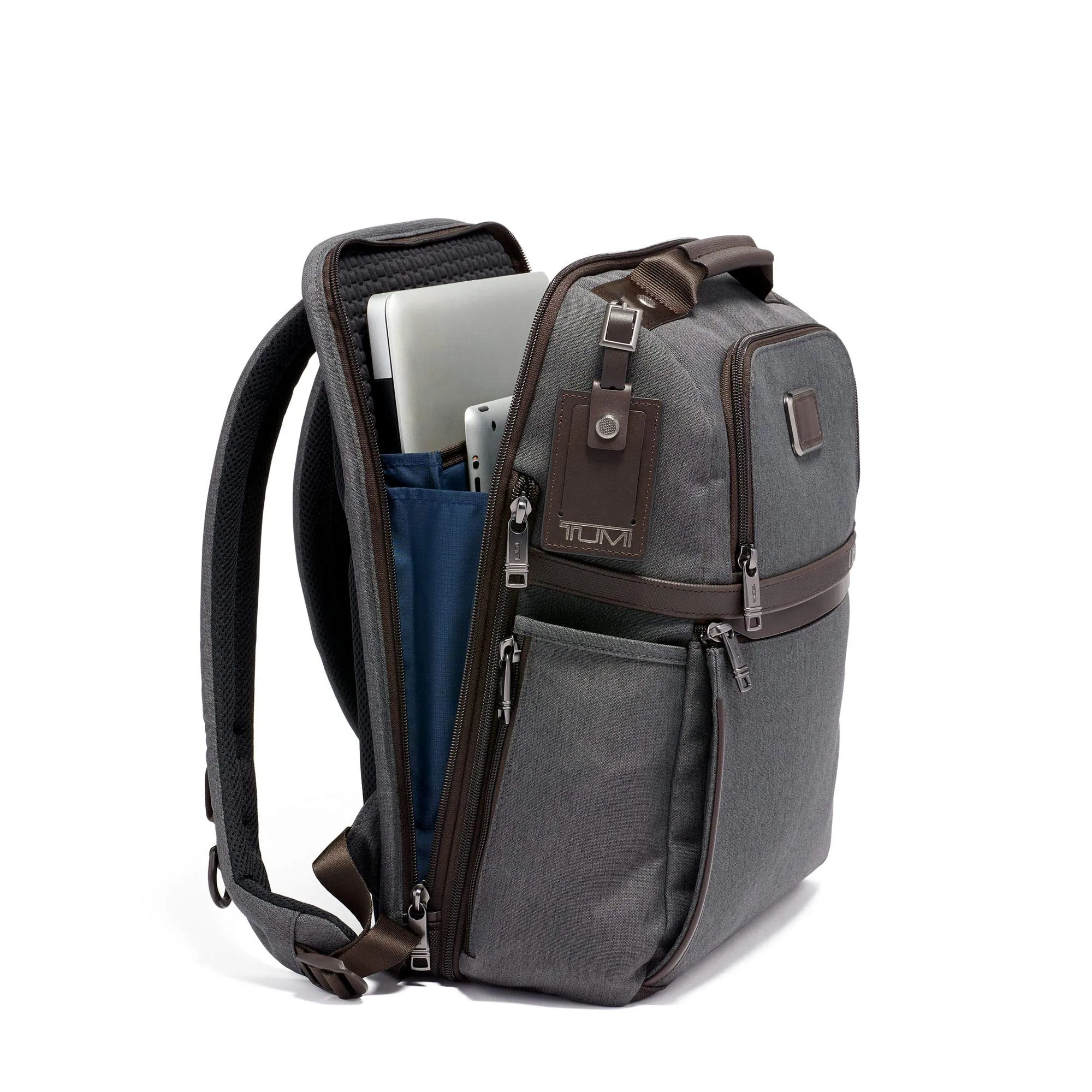 TUMI - Alpha 3 Slim Solutions Laptop Brief Pack - 15 Inch Computer Backpack for Men and Women - Anthracite