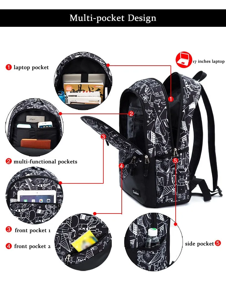 Unisex School Travel Backpack