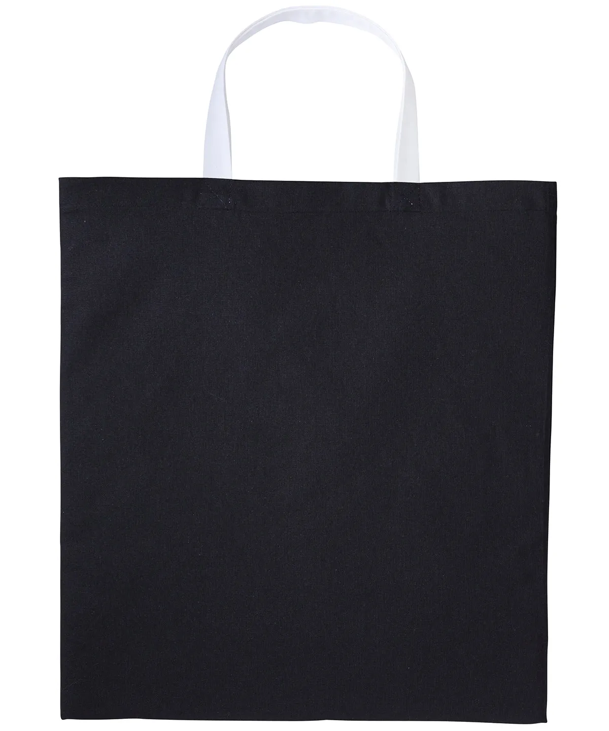 Varsity cotton shopper short handle | Black/White