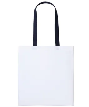 White/Oxford Navy - Varsity cotton shopper long handle