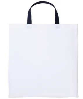 White/Oxford Navy - Varsity cotton shopper short handle