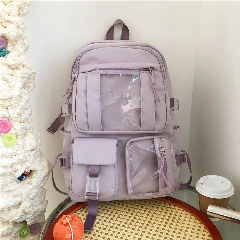 Women's Large-Capacity Transparent Compartments Backpacks